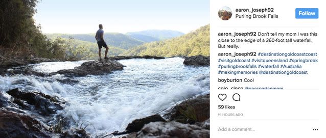 Many people have taken a risk at the waterfall to take a photo. Source: Instagram