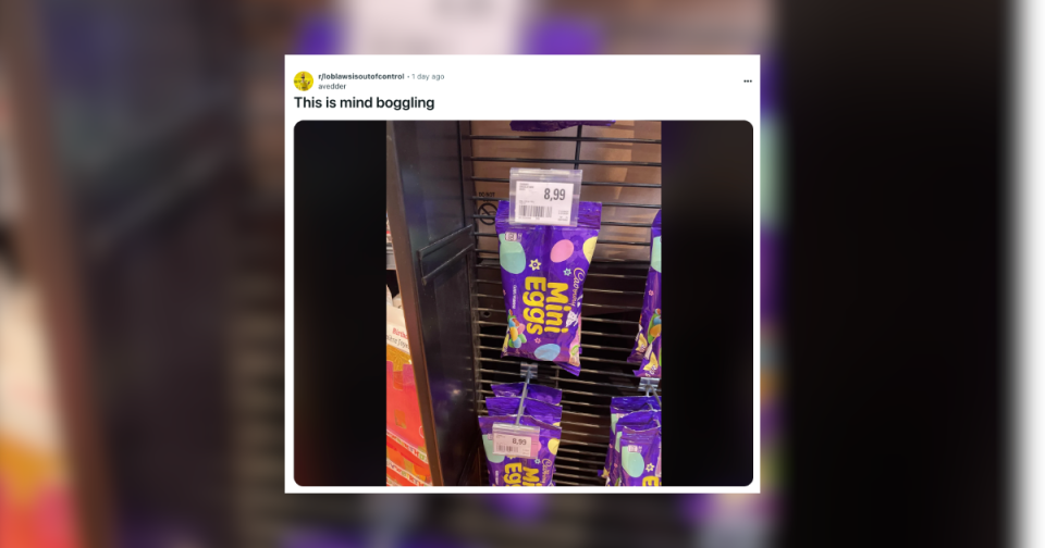 A Reddit user posted a photo of exorbitantly priced Cadbury Mini Eggs to show how grocery prices in Canada have risen.
