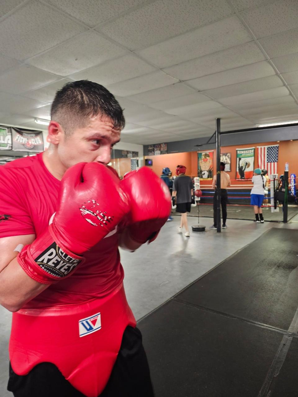 Jesse Prieto of Amarillo trains for a fight.