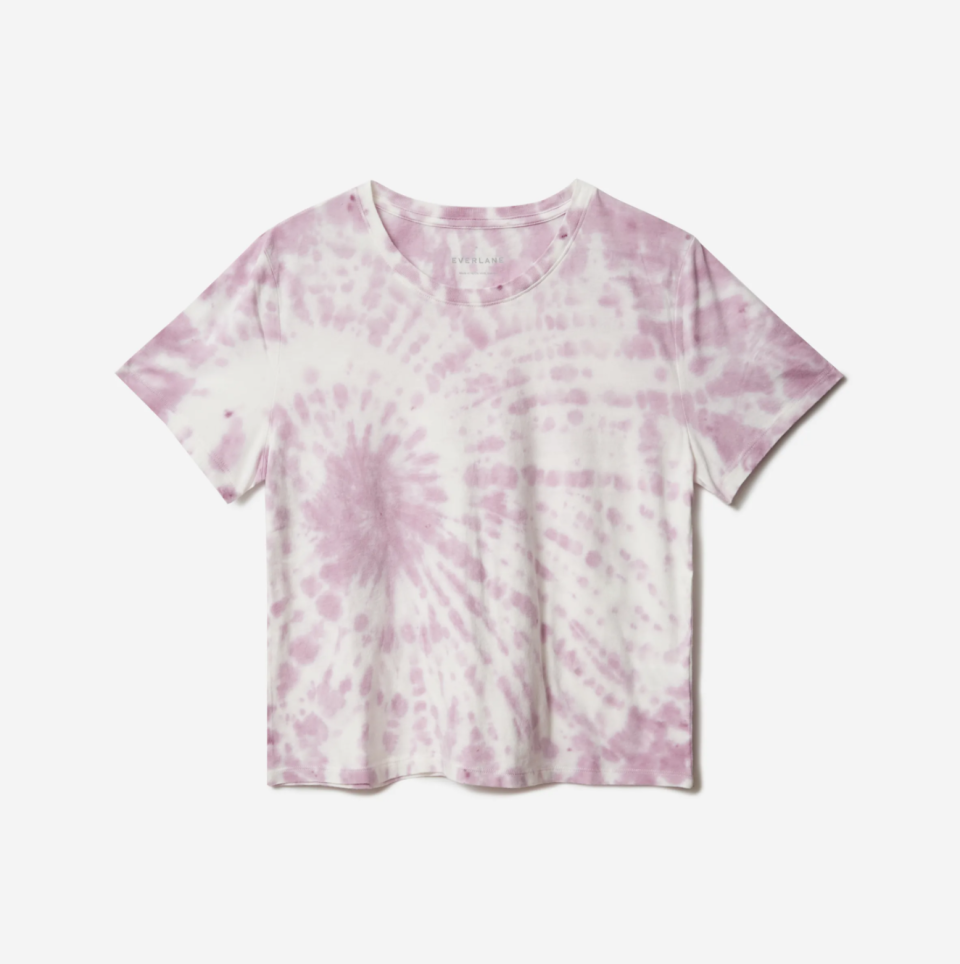 The Tie-Dye Box-Cut Tee in Lilac. Image via Everlane.