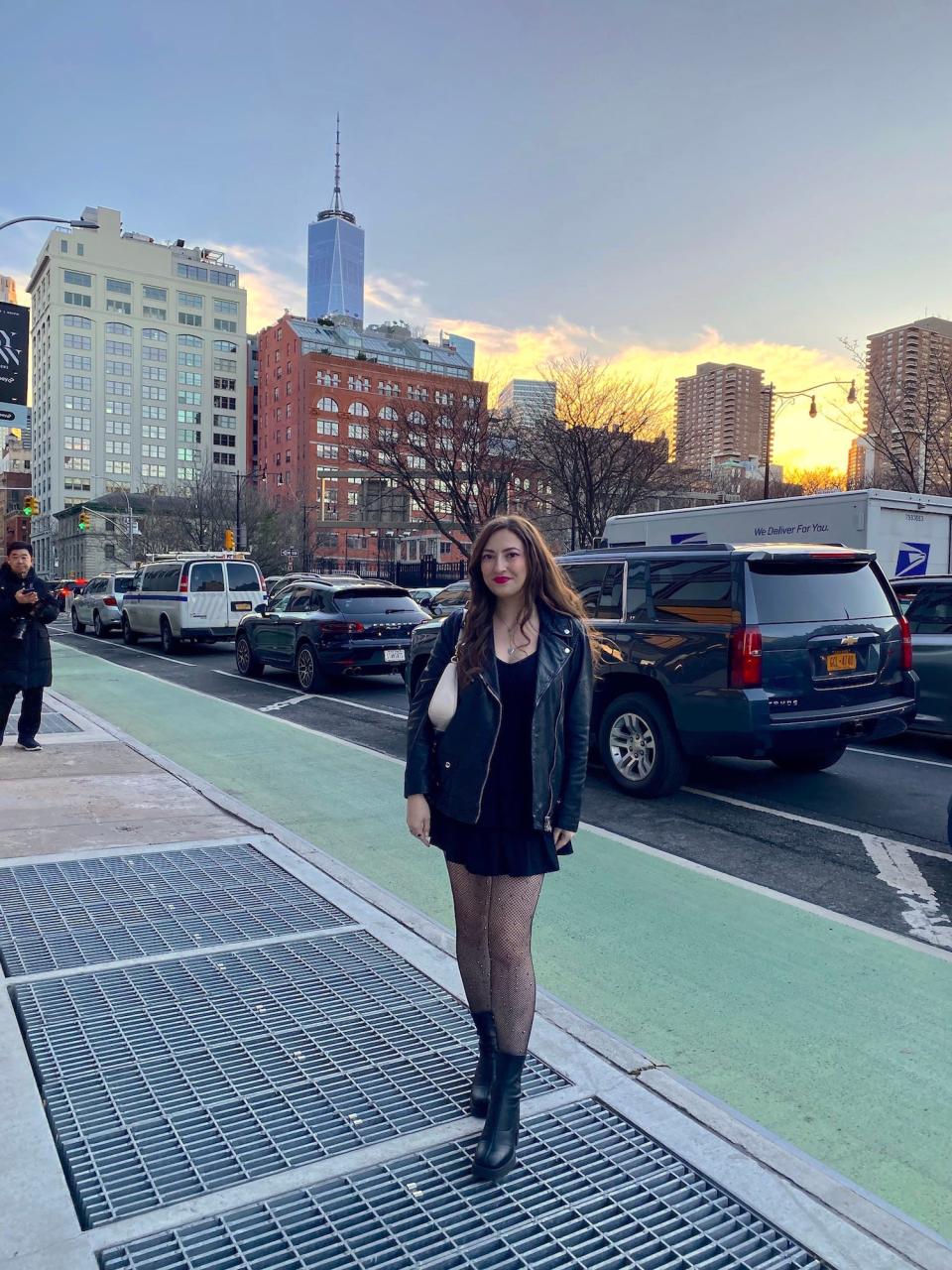 Reporter Amanda Krause at New York Fashion Week.