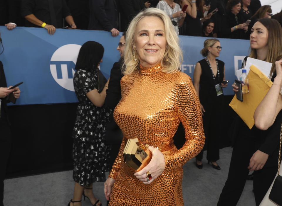 FILE - Catherine O'Hara arrives at the 26th annual Screen Actors Guild Awards on Jan. 19, 2020, in Los Angeles. O'Hara turns 67 on March 4. (Photo by Matt Sayles/Invision/AP, File)