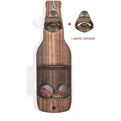 SODUKU Vintage Wooden Wall Mounted Bottle Opener