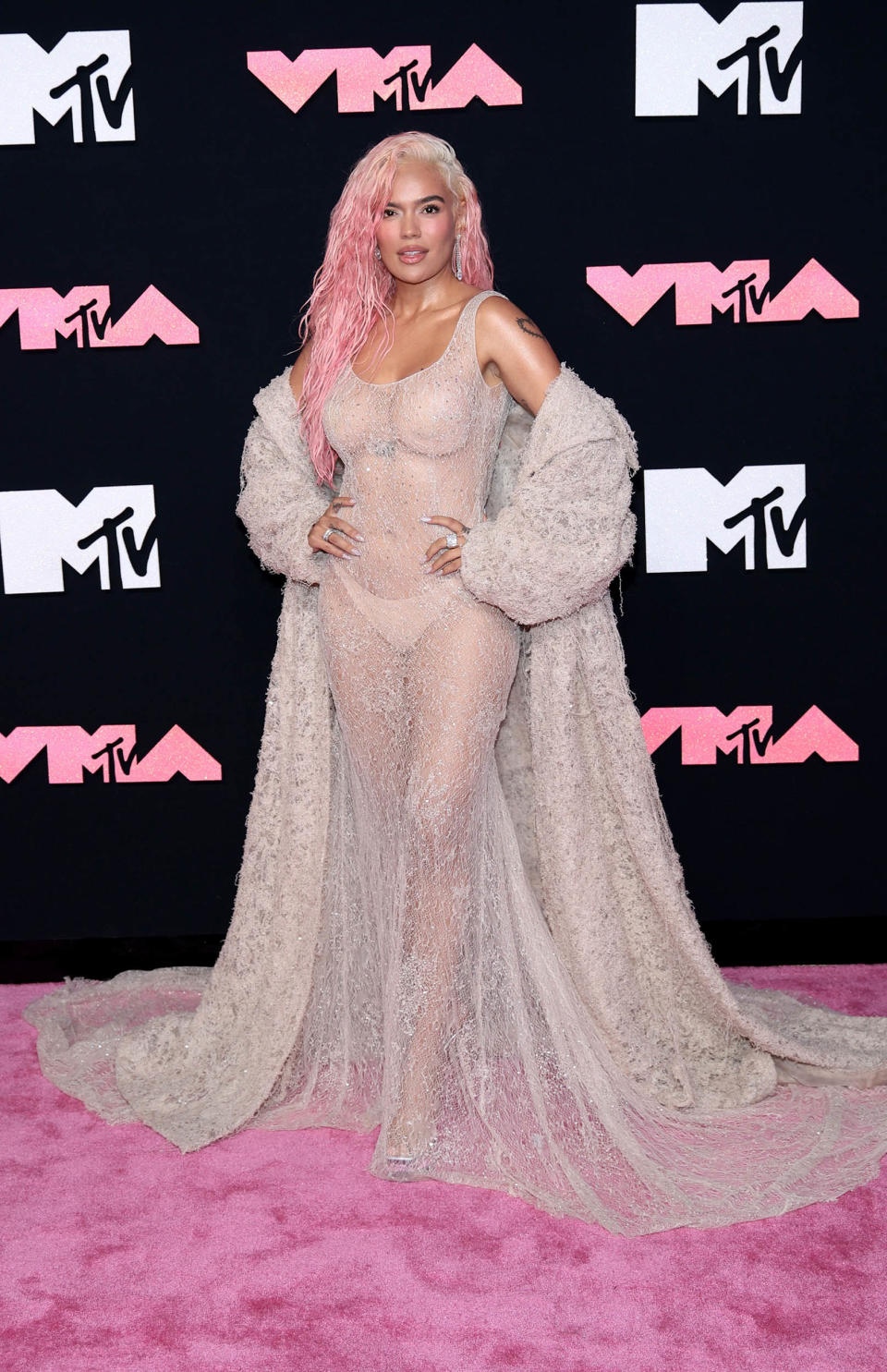 These Celebrities Bared All In Sheer See Through Dresses At The 2023 Vmas 