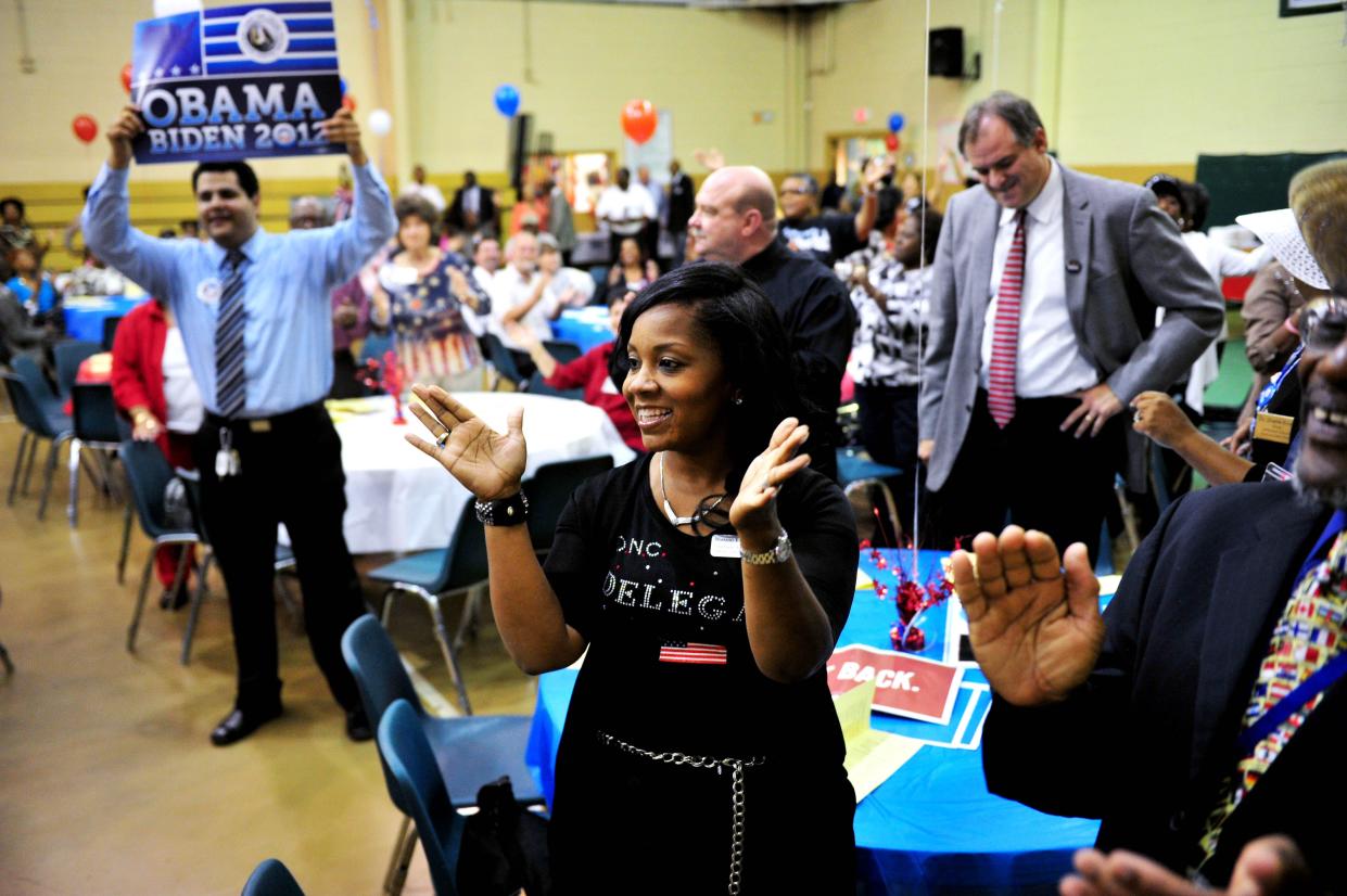 The Henry H. Brigham Center in Augusta was the site for a Richmond County Democratic vote rally in October 2012. Replacement of the community center has hit roadblocks because of rising construction costs.