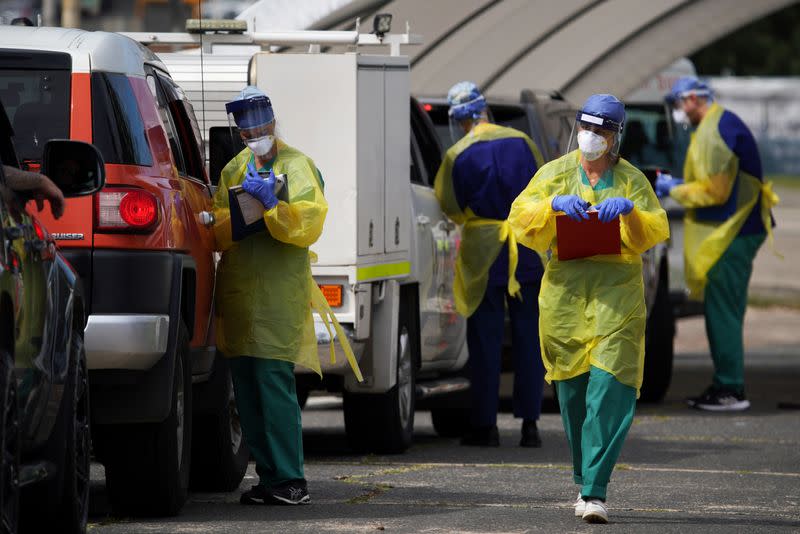 Bondi Beach drive-through testing centre for the coronavirus disease (COVID-19) in Sydney