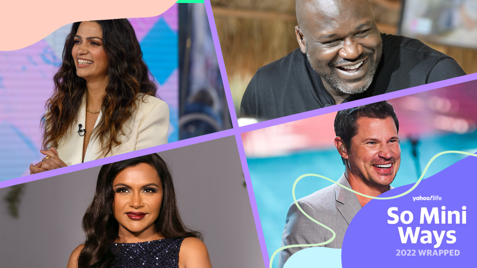 Camila Alves McConaughey, Mindy Kaling, Shaquille O&#39;Neal and Nick Lachey are a few of the celebrity parents who got real about having kids. (Photos: Getty; designed by Quinn Lemmers)