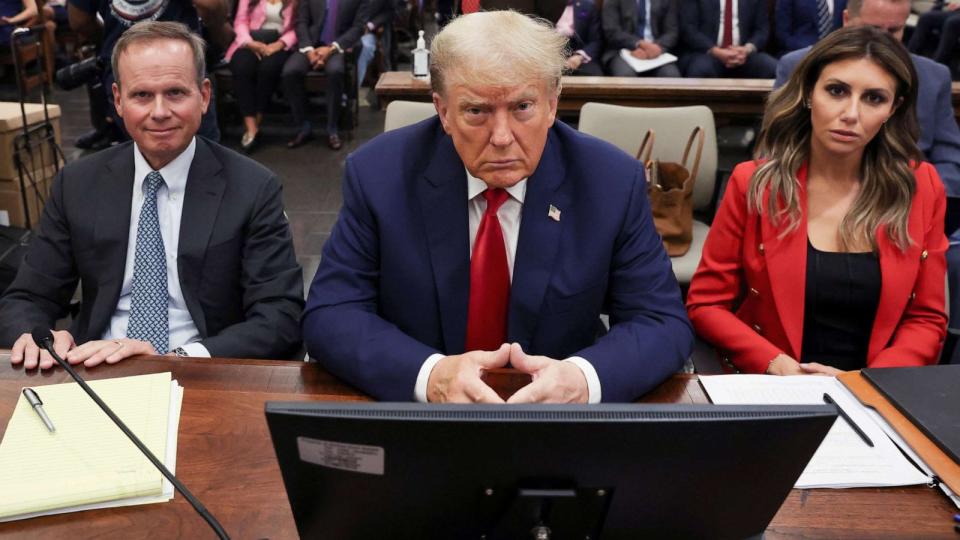 PHOTO: Former President Donald Trump attends the trial of himself, his adult sons, the Trump Organization and others in a civil fraud case brought by state Attorney General Letitia James, in New York City, Oct. 3, 2023. (Shannon Stapleton/Pool via Reuters)