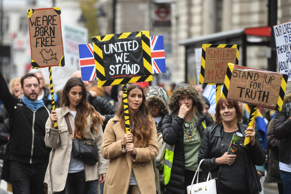 Protestors Demonstrate Against Coronavirus Lockdown Measures