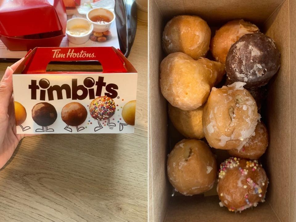 I ordered a box of 10 Timbits.