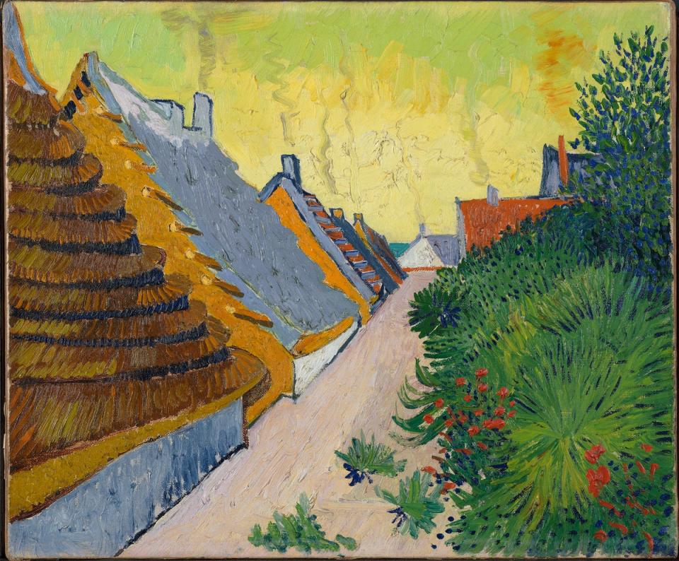 Houses in Saintes-Maries de-la-Mer (Mas à Saintes-Maries de-la-Mer) by Vincent van Gogh, 1888 (Private collection, photo courtesy of the owner)