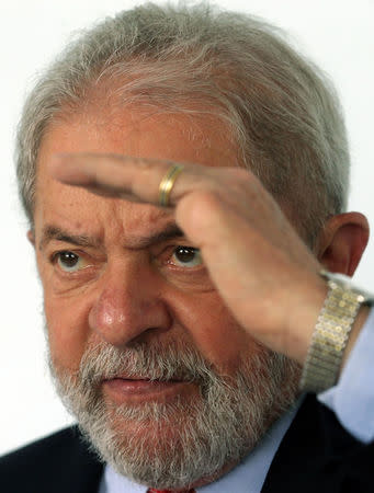 Former Brazil's President Luiz Inacio Lula da Silva gives an interview for Reuters in the northeastern city of Penedo in Alagoas, Brazil August 23, 2017. REUTERS/Paulo Whitaker