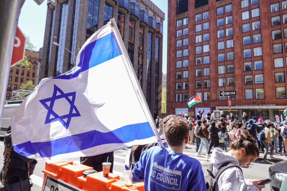 Protestors and students gather and to protest against the Israeli campaign in Gaza. LP Media