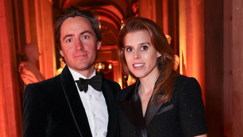 Edoardo Mapelli Mozzi and Princess Beatrice of York in black tie