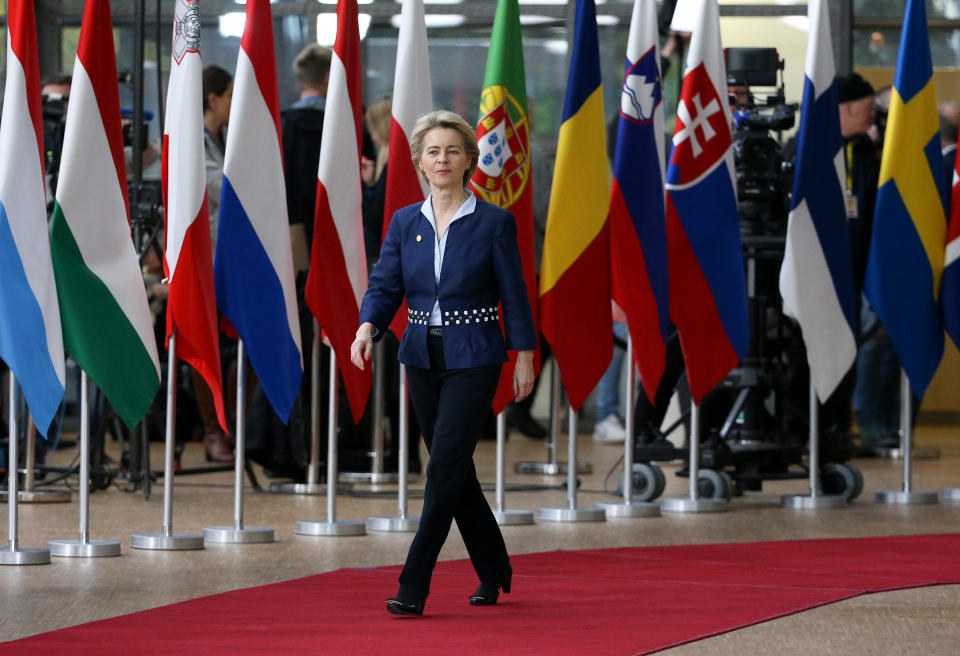 President of the European Commission Ursula von der Leyen arrives for the December European Council in Brussels on Dec. 12, 2019. | Jean Catuffe—Getty Images