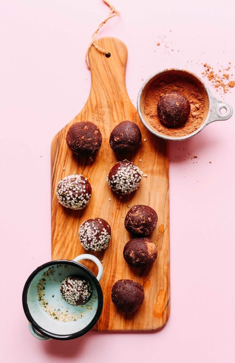 <strong>Get the <a href="https://minimalistbaker.com/dark-chocolate-hemp-energy-bites/" target="_blank">Dark Chocolate Hemp Energy Bites recipe</a>&nbsp;from Minimalist Baker</strong>