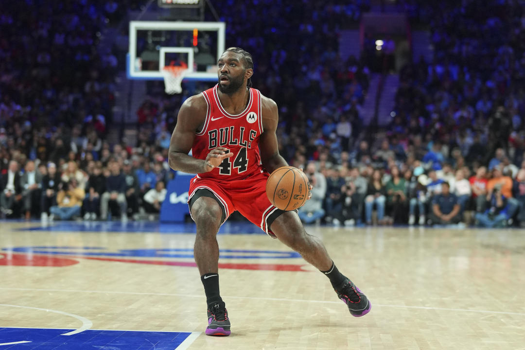 PHILADELPHIA, PENNSYLVANIA - JANUARY 2: Patrick Williams #44 of the Chicago Bulls dribbles the ball against the Philadelphia 76ers at the Wells Fargo Center on January 2, 2024 in Philadelphia, Pennsylvania. The 76ers defeated the Bulls 110-97. NOTE TO USER: User expressly acknowledges and agrees that, by downloading and or using this photograph, User is consenting to the terms and conditions of the Getty Images License Agreement. (Photo by Mitchell Leff/Getty Images)