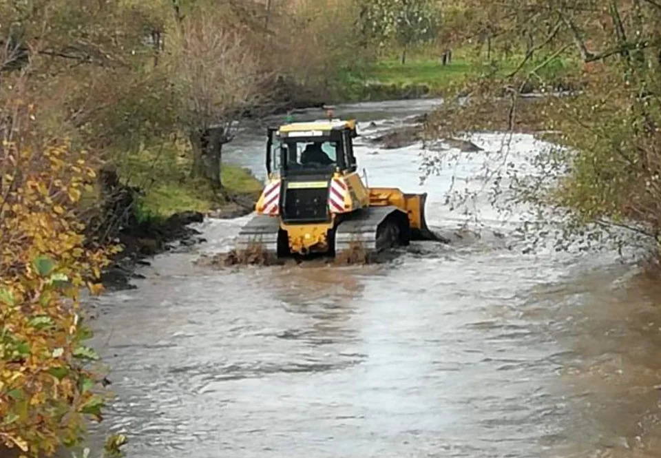 Price claimed he bulldozed the river to prevent flooding. (SWNS)