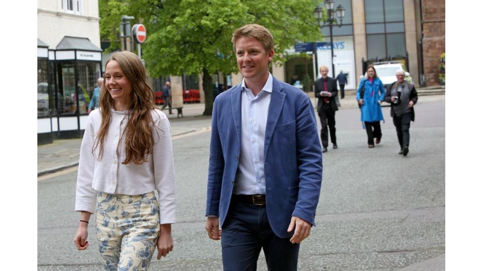 Olivia Henson walking with the Duke of Westminster