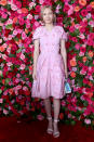 <p>Tavi Gevinson wears a pink embellished dress designed by Zac Posen. Source: Getty </p>