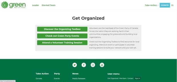 Screenshot/ www.greenparty.ca