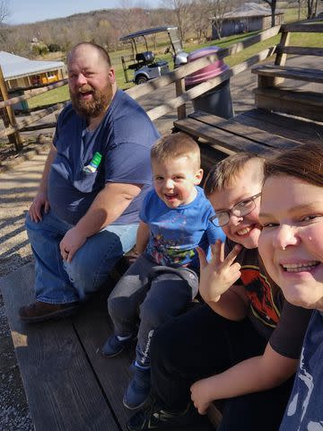 <p>Jonathan Harris</p> Jonathan Harris with his wife, Sarah, and their sons