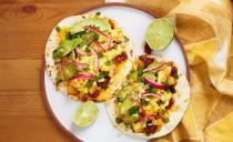 <p>Load up these breakfast tacos—packed with hearty potatoes, chorizo, and crunchy pickled onions—for a meal to keep you full all morning long. Skip the chorizo and opt for vegan cheese to make these best-ever tacos into a <a href="https://www.delish.com/cooking/g4799/vegan-breakfast-recipes/" rel="nofollow noopener" target="_blank" data-ylk="slk:vegan breakfast" class="link ">vegan breakfast</a> dream!<br><br>Get the <strong><a href="https://www.delish.com/cooking/recipe-ideas/a32687489/breakfast-tacos-recipe/" rel="nofollow noopener" target="_blank" data-ylk="slk:Best Breakfast Tacos recipe" class="link ">Best Breakfast Tacos recipe</a></strong>.</p>