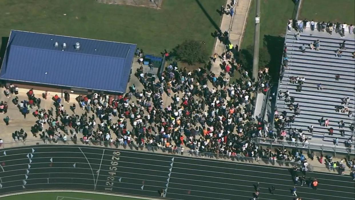 PHOTO: Students are seen outside Apalachee High School in Winder, Georgia, on September 4, 2024. (WSB)