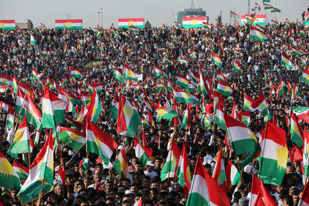 Kurds celebrate to show their support for the upcoming September 25th independence referendum in Erbil, Iraq September 22, 2017. REUTERS/Ahmed Jadallah