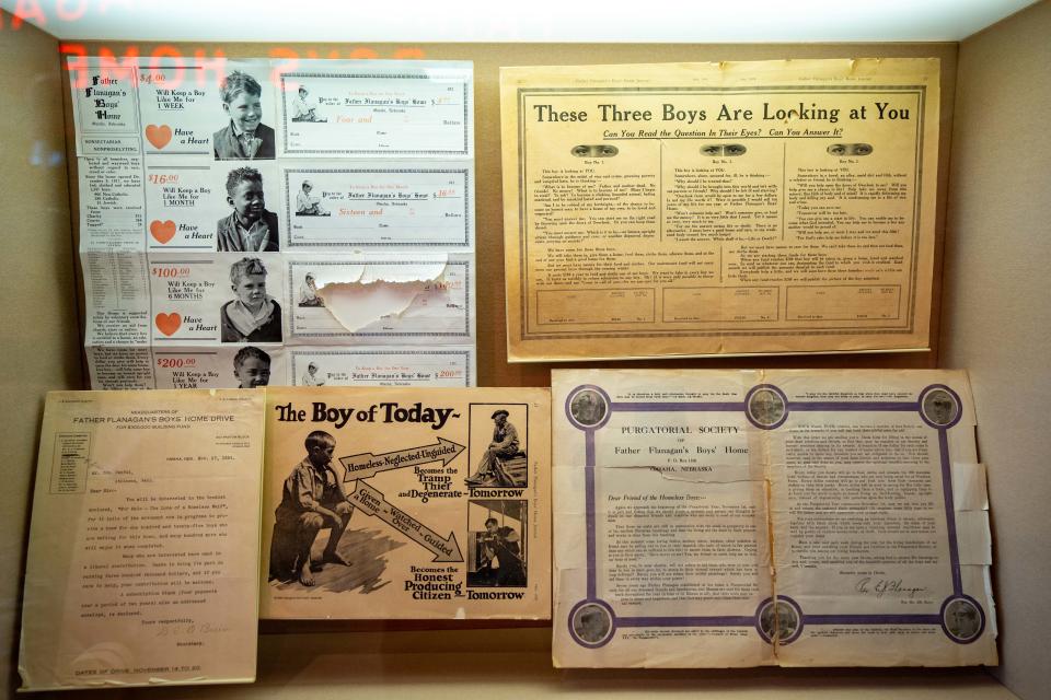 Memorabilia on display at the Boys Town Hall of History, Thursday, Aug. 3, 2023.