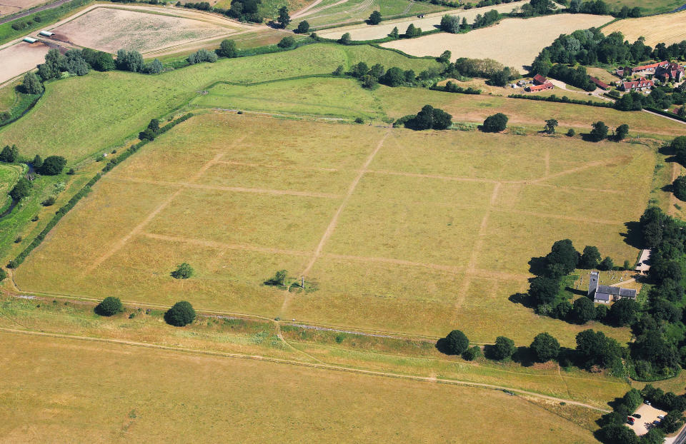 The heatwave has exposed decades old markings (SWNS)