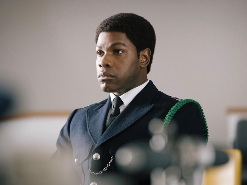 Boyega in the third episode of Small Axe, entitled “Red, White and Blue