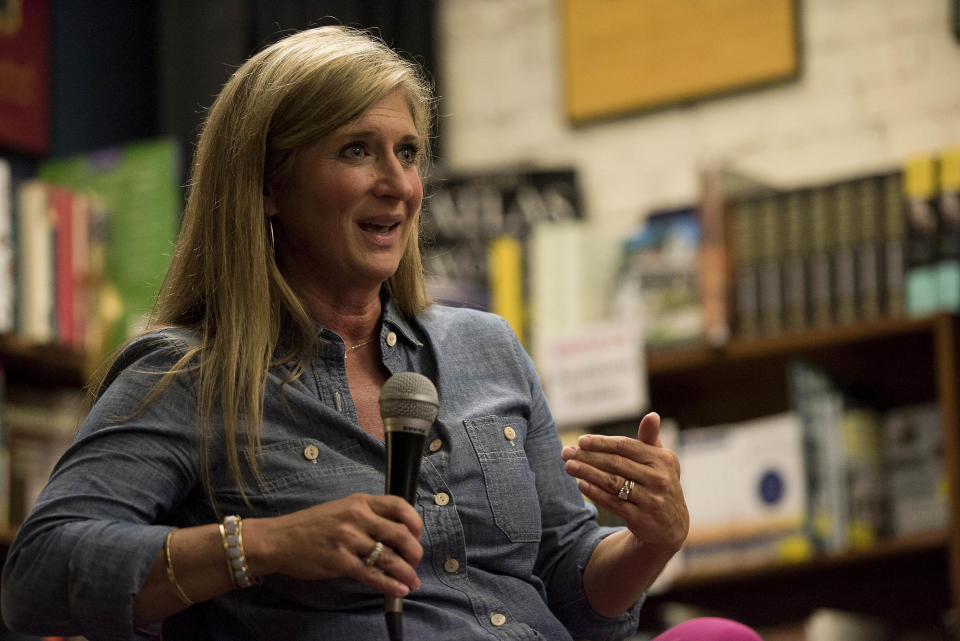 Mayor Robyn Tannehill answers audience questions at the&nbsp;Off Square Books store in Oxford.