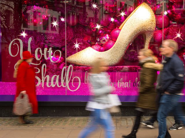 A festive store display on Oxford Street 