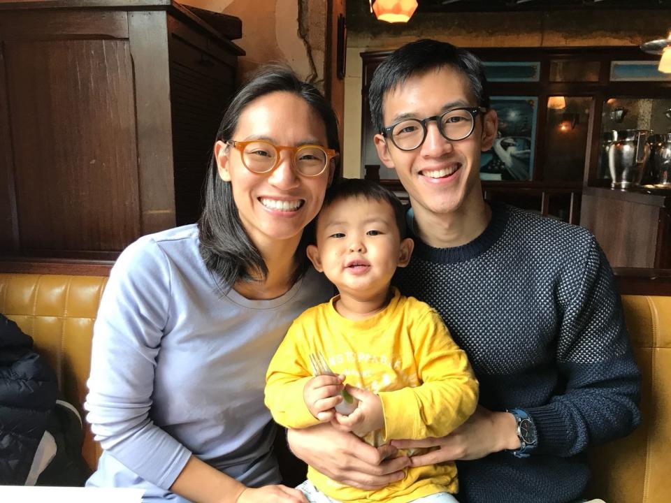 Tina, Jonathan and their son,&nbsp;Baobao.