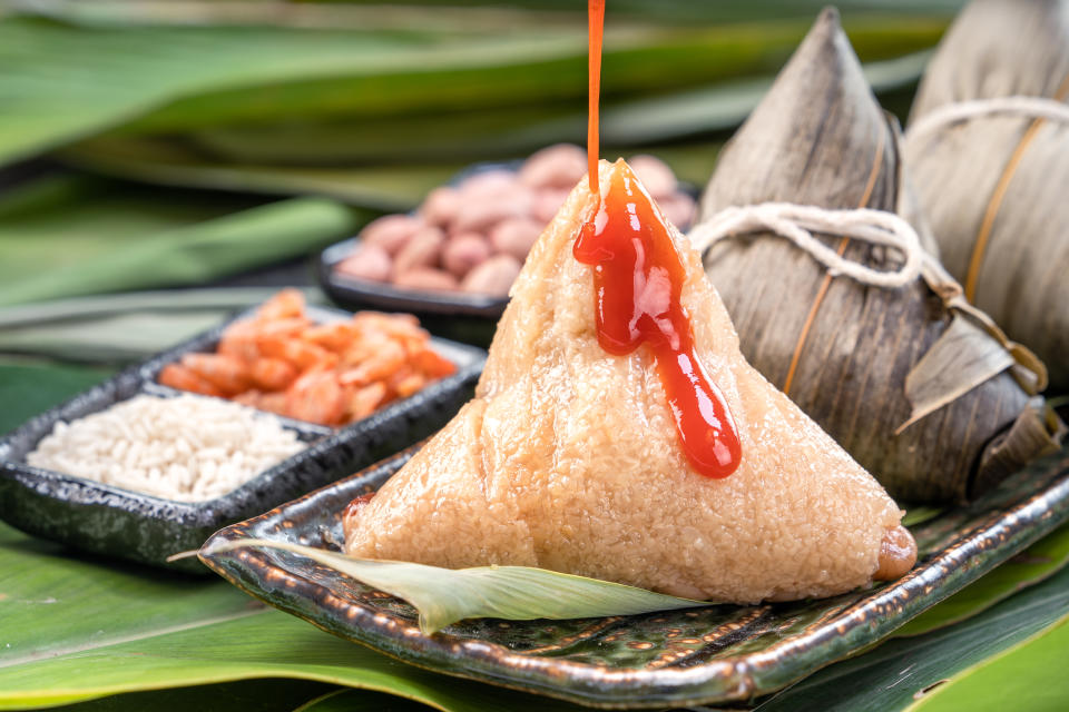 粽子的主成份糯米，因為支鏈澱粉多所以黏性高不易消化。（圖片來源：Getty Image）