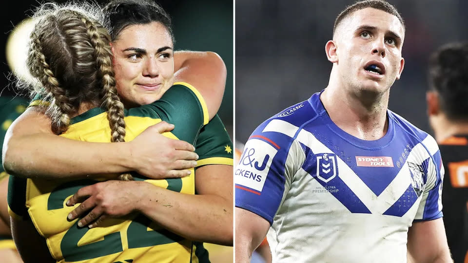 Pictured here, rugby league players Millie Boyle and Adam Elliott.