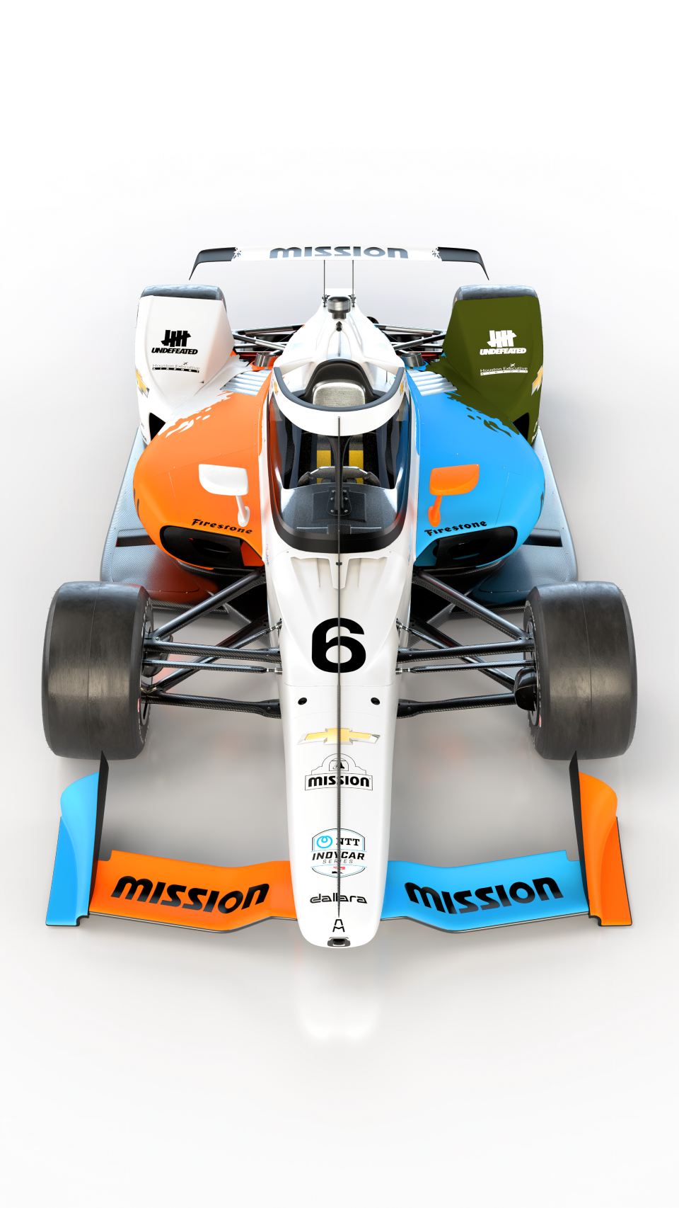 Arrow McLaren SP continued its livery design partnership with clothing brand UNDEFEATED, this year expanding to all three of the team's Indy 500 cars. Pictured here is Juan Pablo Montoya's No. 6 Chevy for the May 29 race.