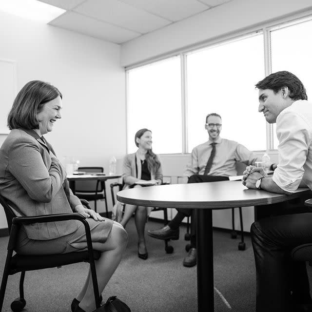 Justin Trudeau via Instagram: “#First100: Dr. Jane Philpott reacts after being asked to serve as Minister of Health.” 