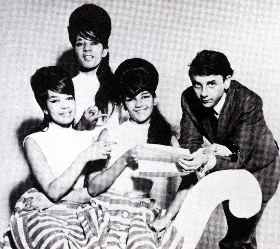 The Ronettes (Ronnie at top of photo) with Phil Spector in the early 1960s - GAB Archive/Redferns