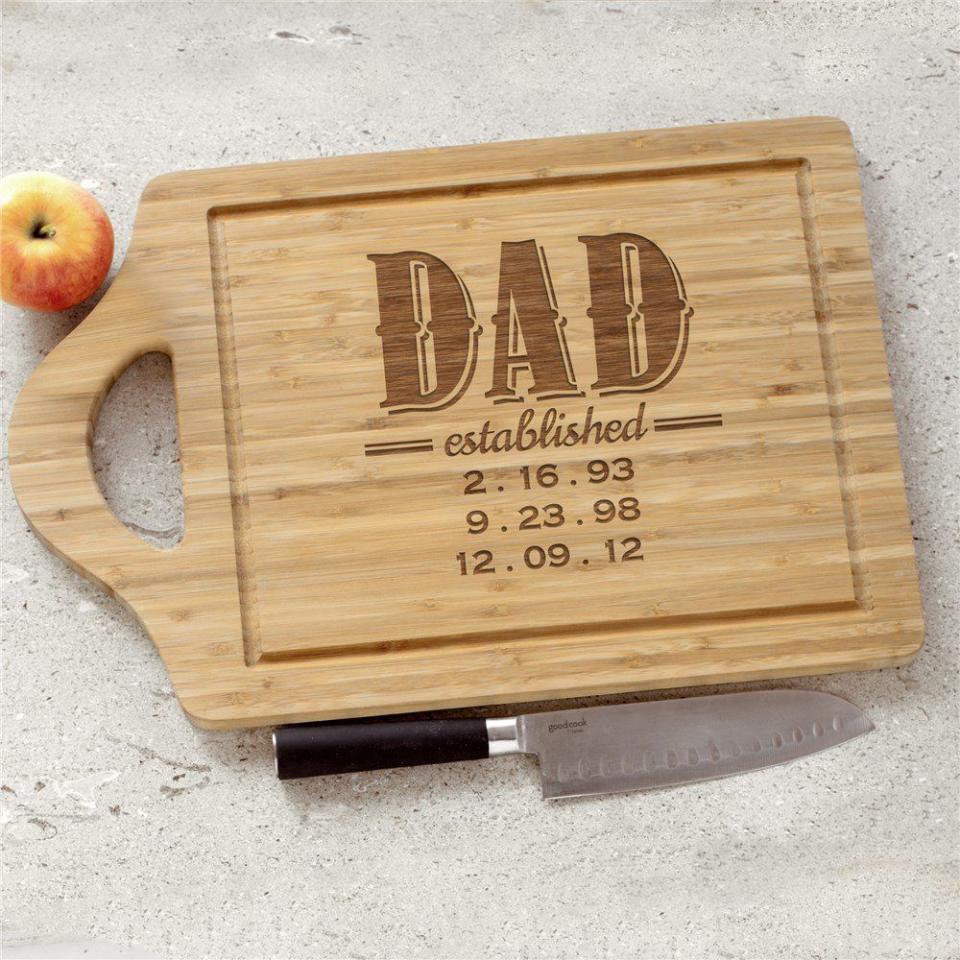 32) Dad Established Engraved Cutting Board