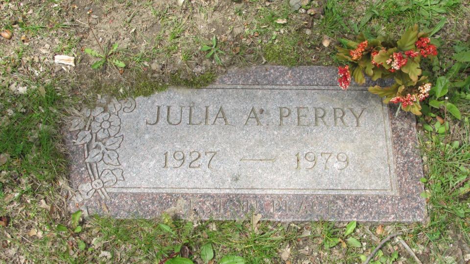 Julia Perry's grave marker has an incorrect birth year at Glendale Cemetery. She was born March 25, 1924.