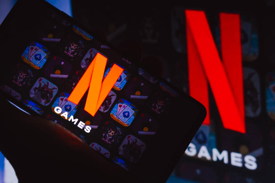 BRAZIL - 2021/11/04: In this photo illustration the Netflix Games logo seen displayed on a smartphone,. (Photo Illustration by Rafael Henrique/SOPA Images/LightRocket via Getty Images)