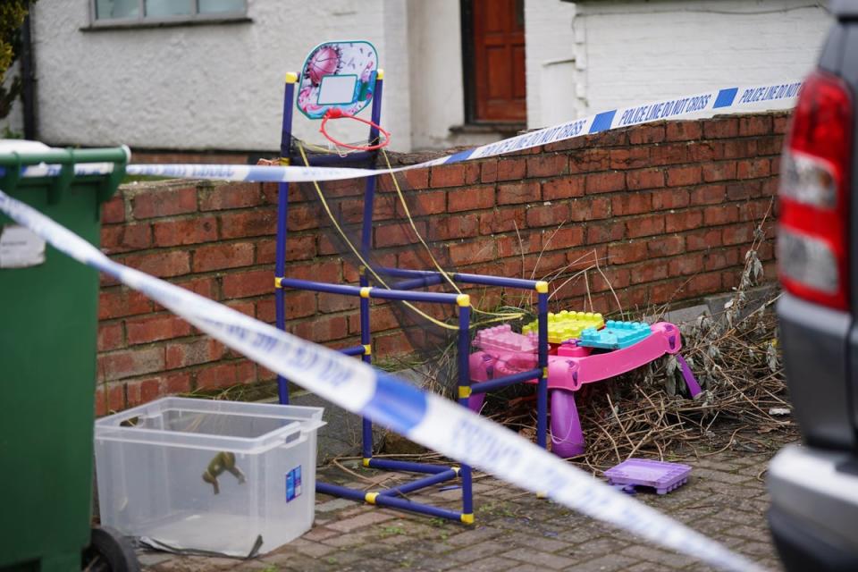 Children’s toys at the scene (PA)