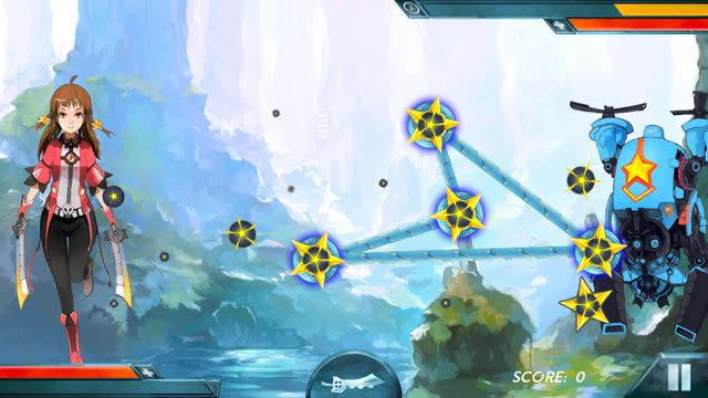 Player makes a shape with stars in arcade mode against an enemy bot in Star Clash