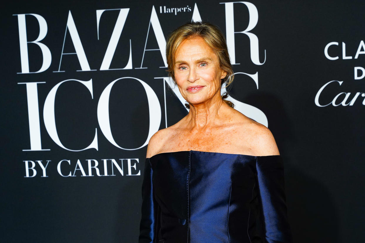 Lauren Hutton strips down for a lingerie campaign. (Photo: Getty Images)