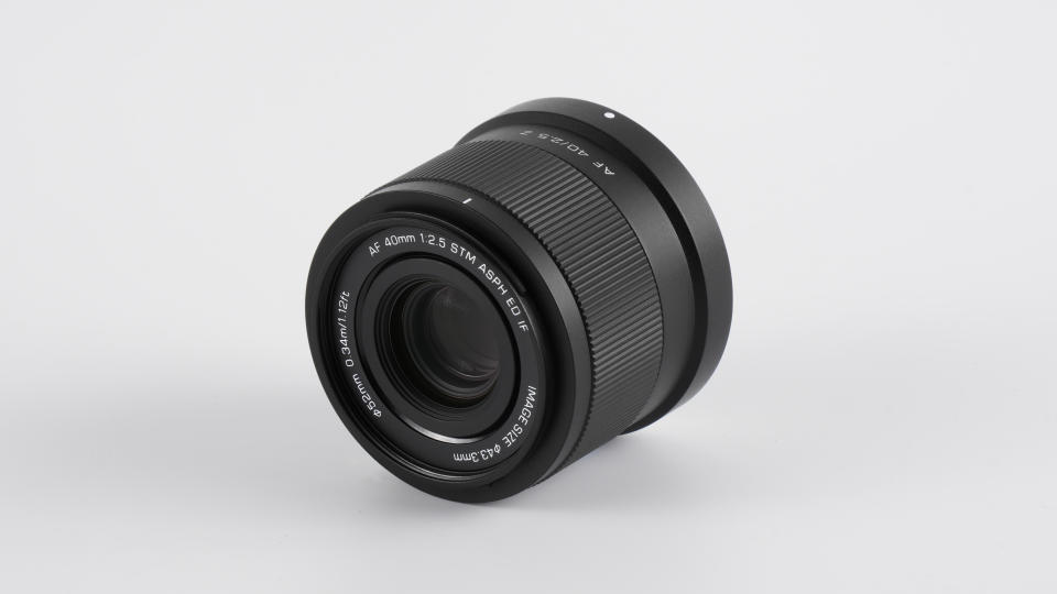 Viltrox AF 40mm f/2.5 Z lens on a white background