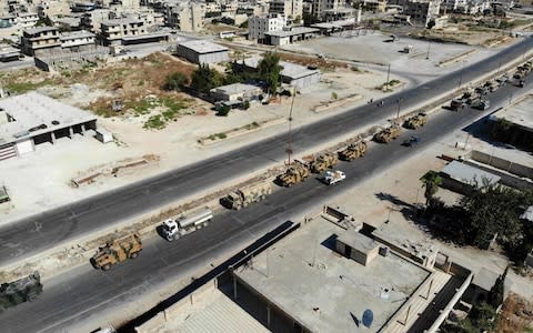 The Assad regime condemned the Turkish convoy - Credit: OMAR HAJ KADOUR/AFP/Getty Images