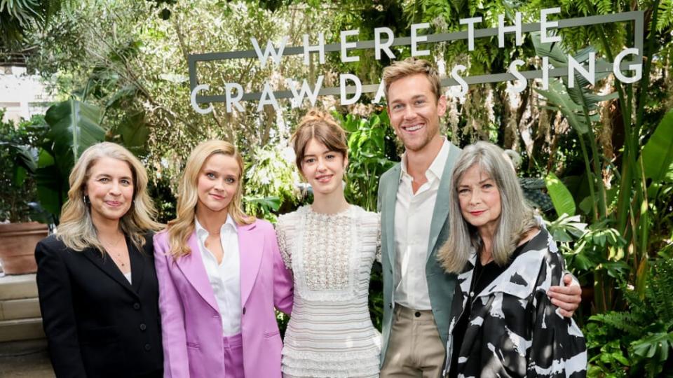 WEST HOLLYWOOD, CALIFORNIA – JUNE 07: Olivia Newman, Reese Witherspoon, Daisy Edgar-Jones, Taylor John Smith and Delia Owens attend the “Where The Crawdads Sing” photo call at The West Hollywood EDITION on June 07, 2022 in West Hollywood, California. (Photo by Matt Winkelmeyer/Getty Images)