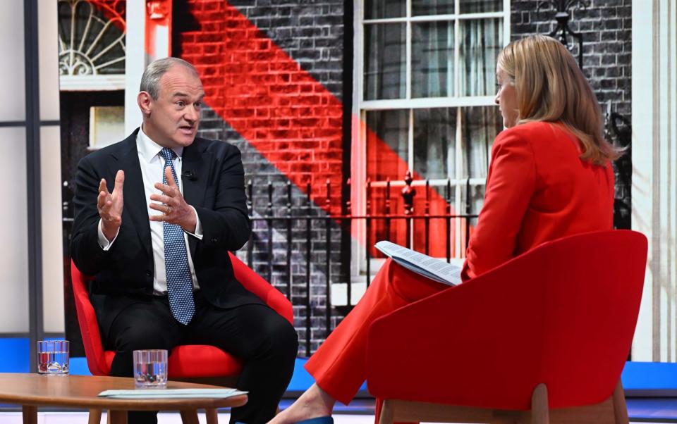 Sir Ed Davey is interviewed by the BBC's Laura Kuenssberg on Sunday